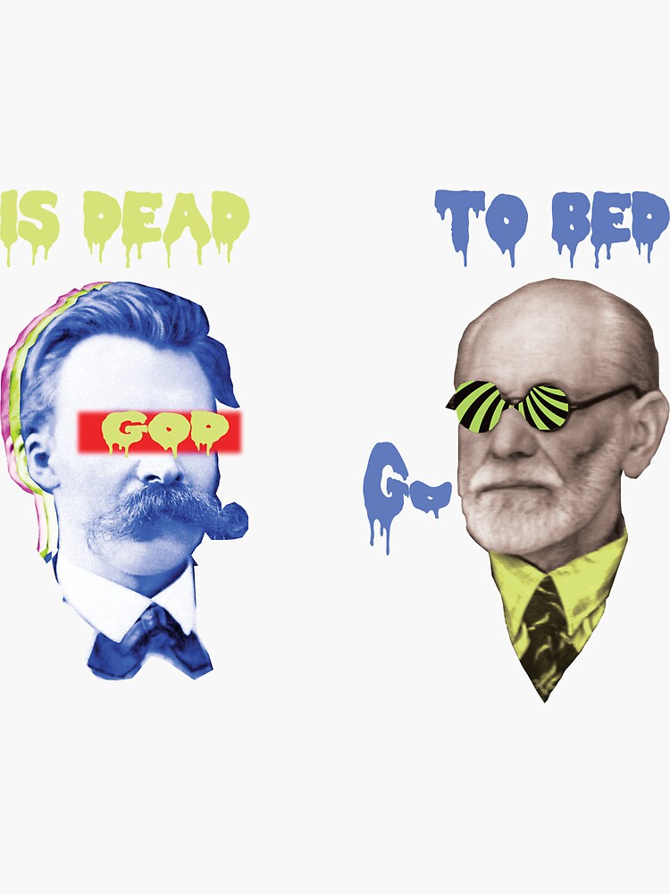 "sigmund freud and Friedrich Nietzsche conversation" Sticker for Sale