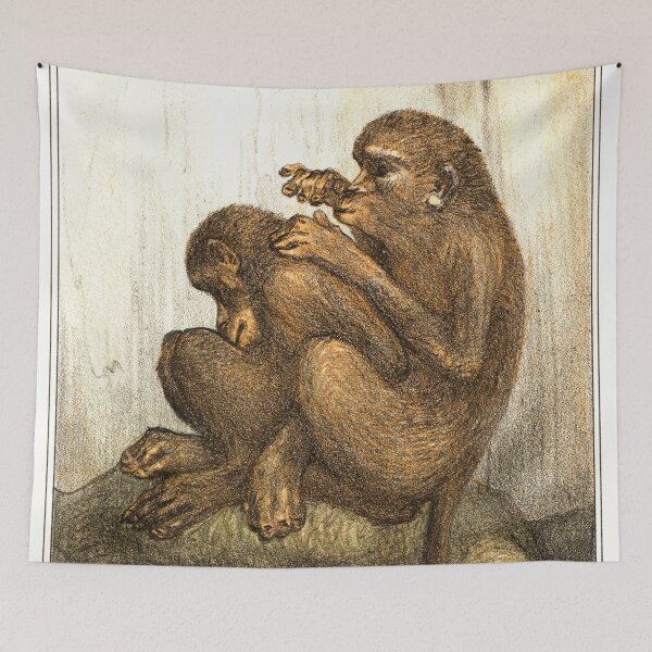 Item preview, Monkeys illustration designed and sold by Vintage Designs +.