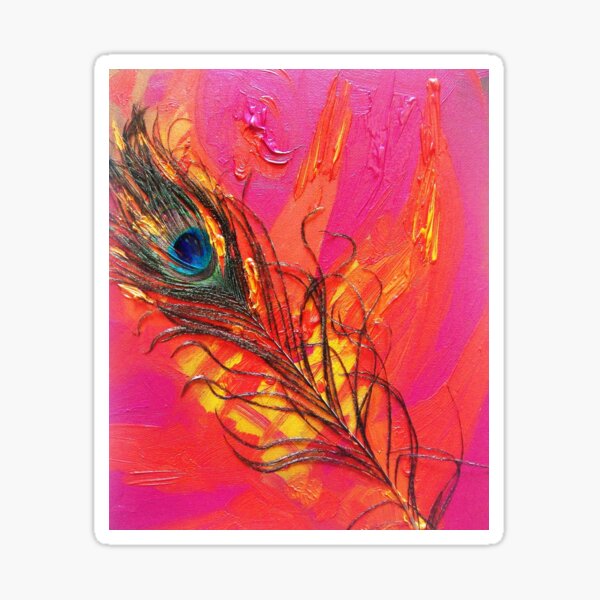PEACOCK IN FLAMES Sticker