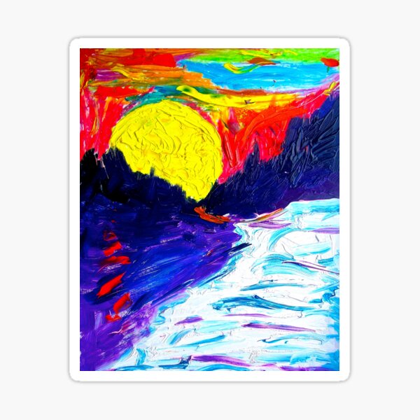 Moon Mountains Sticker
