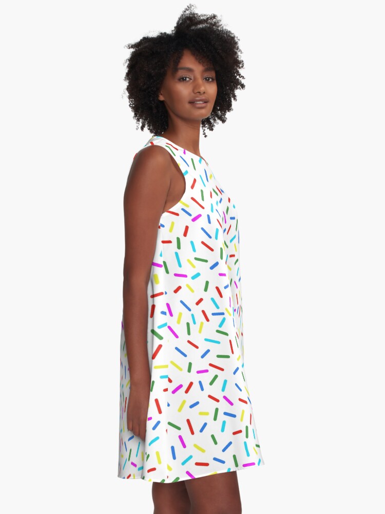 Alternate view of Bright Colorful Rainbow Sprinkles A-Line Dress