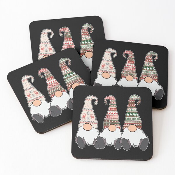 Item preview, 3 Nordic Gnomes Winter Christmas Swedish Tomte Cute Elves designed and sold by funnytshirtemp.