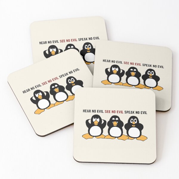 Item preview, Diseño gráfico de los tres pingüinos sabios designed and sold by ironydesigns.