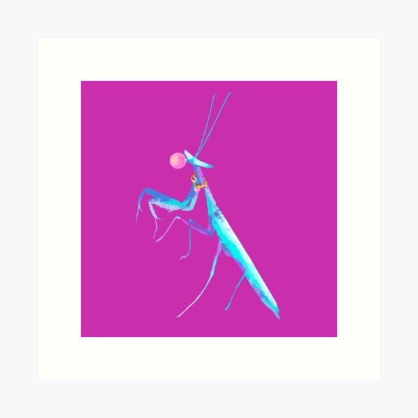 Item preview, Blue Praying Mantis Chewing Bubblegum designed and sold by techno-mantis.