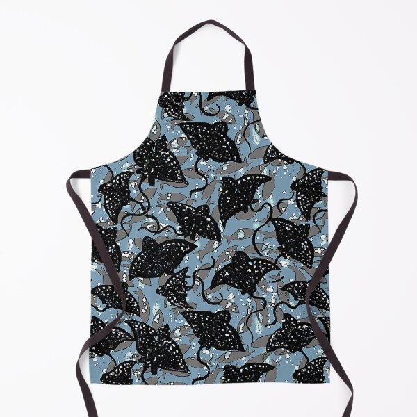 Item preview, Black Spotted Eagle Ray School of Fish Pattern designed and sold by Michelebuttons.