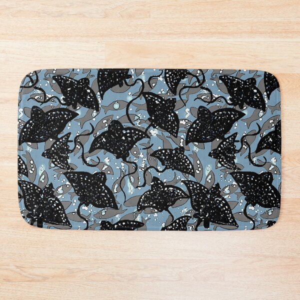 Item preview, Black Spotted Eagle Ray School of Fish Pattern designed and sold by Michelebuttons.