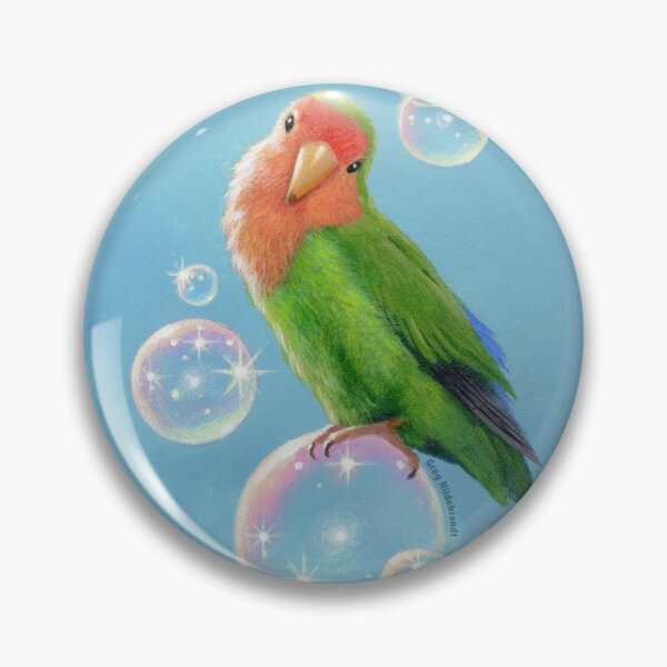 Item preview, Peach faced Lovebird - Bubbles on Bubbles designed and sold by spiderwebart.