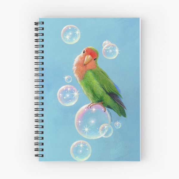 Item preview, Peach faced Lovebird - Bubbles on Bubbles designed and sold by spiderwebart.