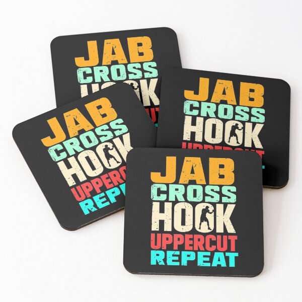 Item preview, Jab Cross Hook Uppercut Repeat Retro Kickboxing MMA Boxing designed and sold by JohannesLang.