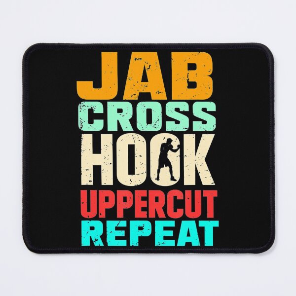 Item preview, Jab Cross Hook Uppercut Repeat Retro Kickboxing MMA Boxing designed and sold by JohannesLang.