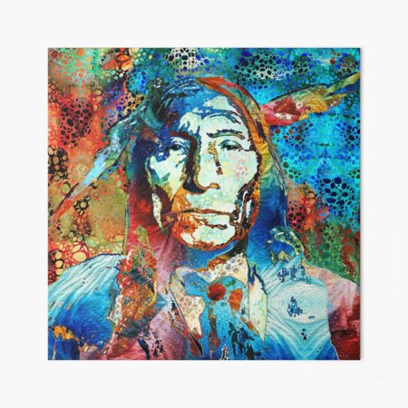 Colorful Native American Chief Art Hidden Gem Art Board Print for Sale by  Sharon Cummings
