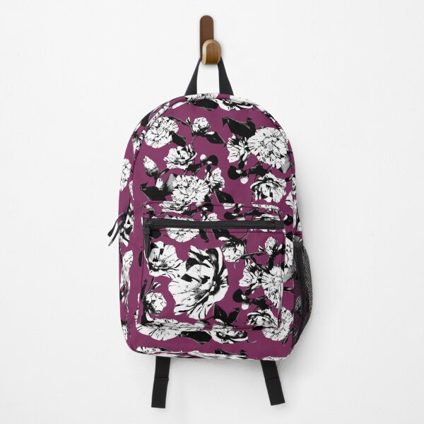 Item preview, Burgundy Monochrome Vintage Japanese Peony Illustration Design designed and sold by TrulyEpoque.