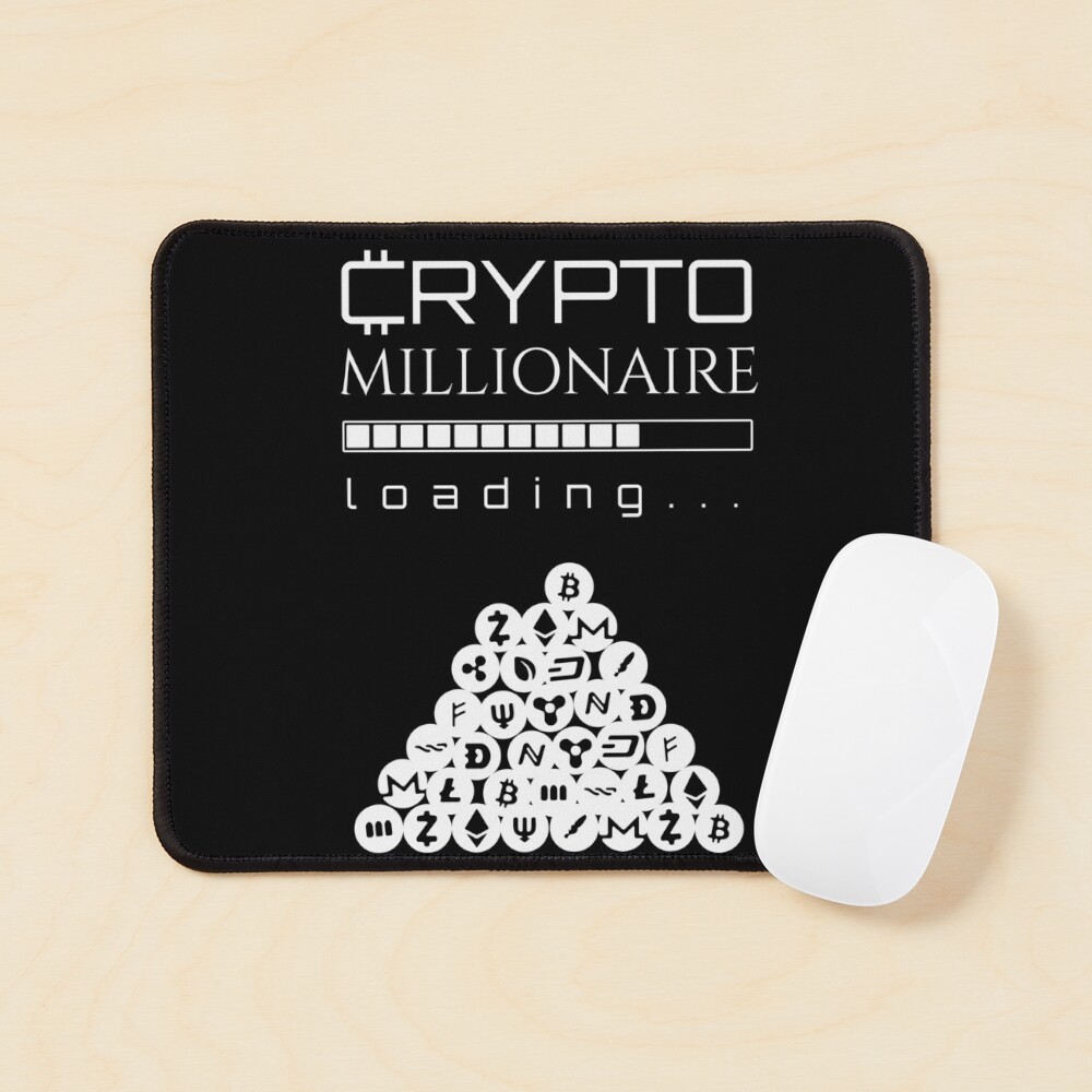 Crypto Millionaire loading with loading bar and crypto coins parody icons