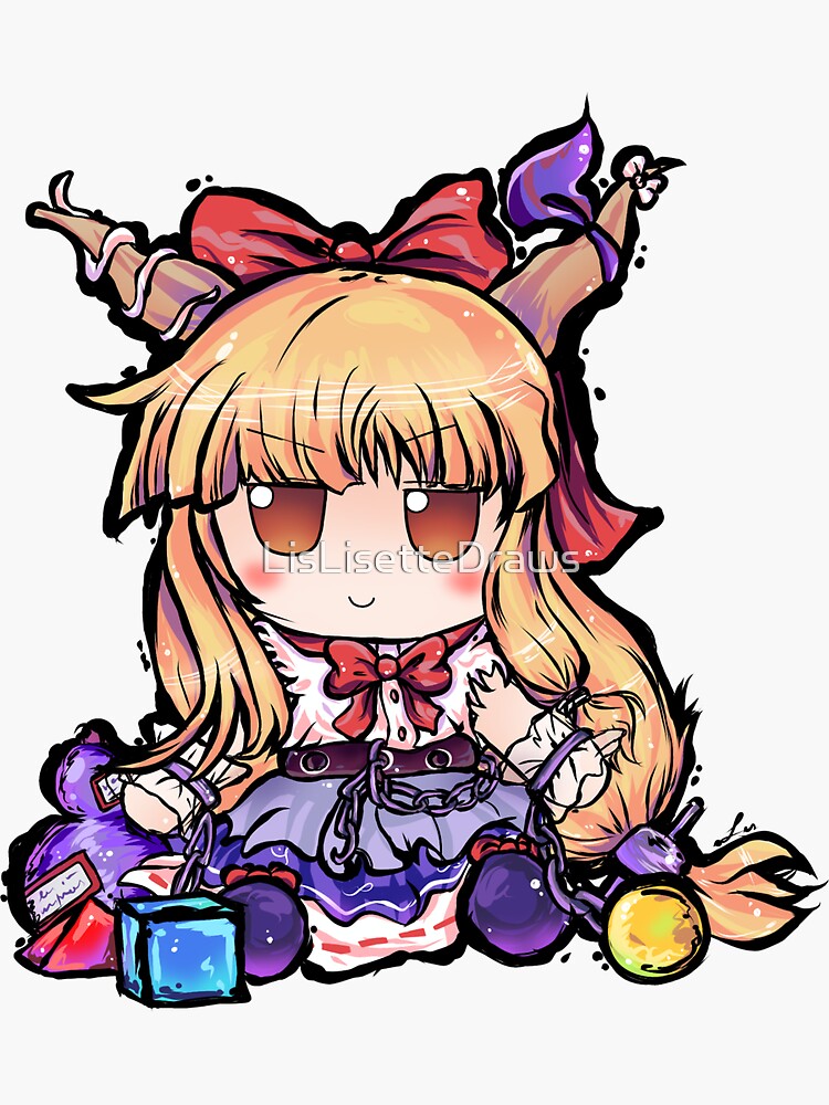 Suika Ibuki Fumo Touhou Sticker For Sale By Lislisettedraws Redbubble 6336