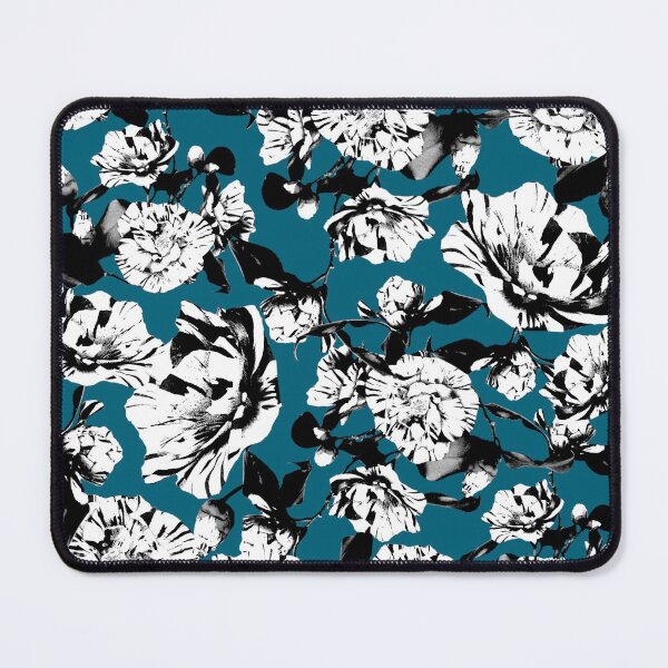 Item preview, Cyan Monochrome Vintage Japanese Peony Illustration Design designed and sold by TrulyEpoque.