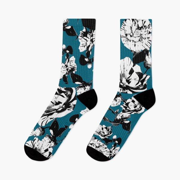 Item preview, Cyan Monochrome Vintage Japanese Peony Illustration Design designed and sold by TrulyEpoque.