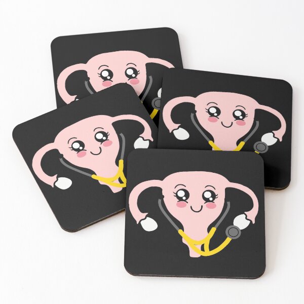 Item preview, Gynecologist uterus with stethoscope yellow designed and sold by Mermaidssparkle.