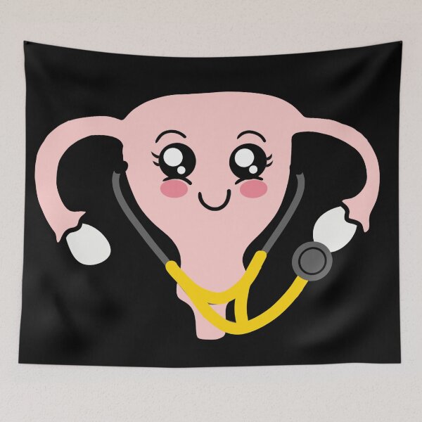 Item preview, Gynecologist uterus with stethoscope yellow designed and sold by Mermaidssparkle.