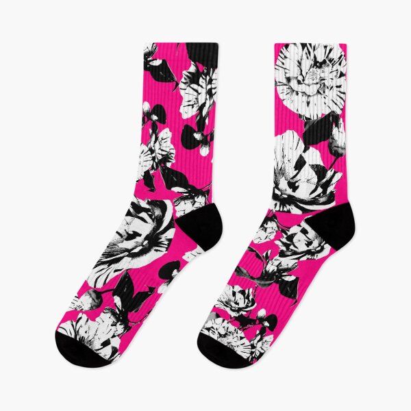 Item preview, Hot Bright Pink Monochrome Vintage Japanese Peony Illustration Design designed and sold by TrulyEpoque.
