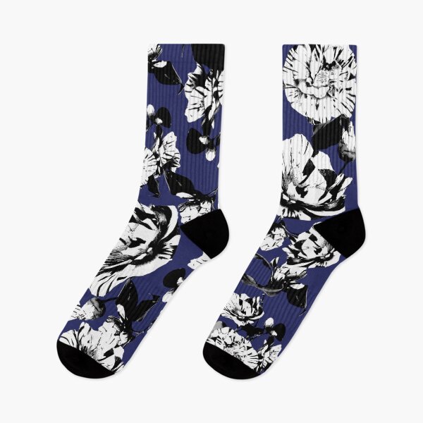 Item preview, Navy Blue Monochrome Vintage Japanese Peony Illustration Design designed and sold by TrulyEpoque.