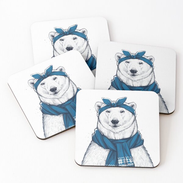 Item preview, polar bear in blue scarf designed and sold by Niti-Niti.
