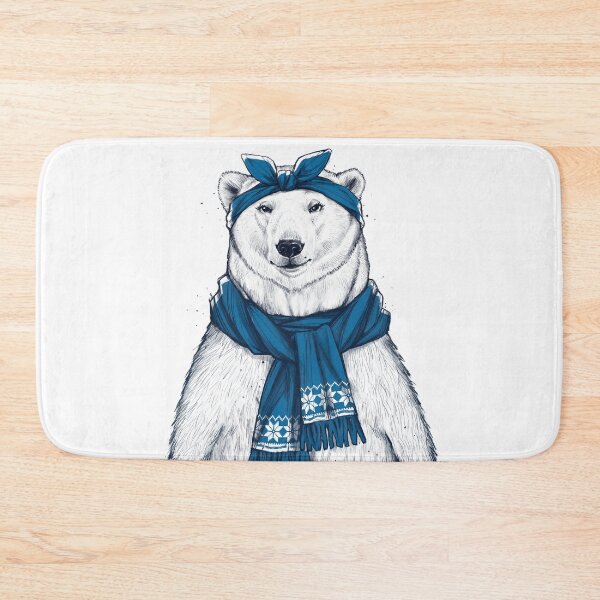 Item preview, polar bear in blue scarf designed and sold by Niti-Niti.