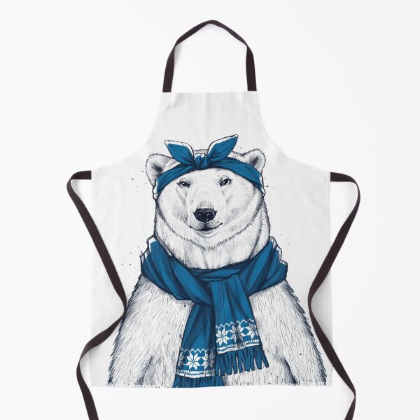 Item preview, polar bear in blue scarf designed and sold by Niti-Niti.