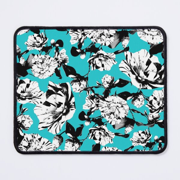 Item preview, Turquoise Monochrome Vintage Japanese Peony Illustration Design designed and sold by TrulyEpoque.