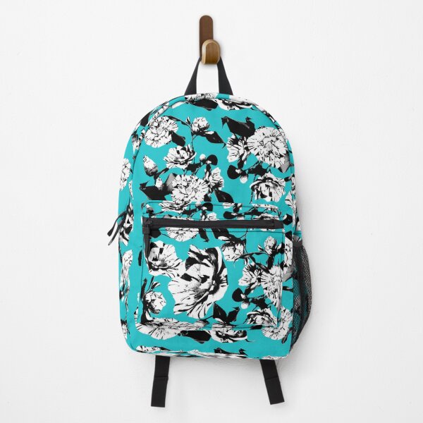Item preview, Turquoise Monochrome Vintage Japanese Peony Illustration Design designed and sold by TrulyEpoque.