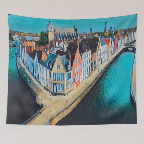 Item preview, Bruges Cityscape designed and sold by Sofia-Draws.