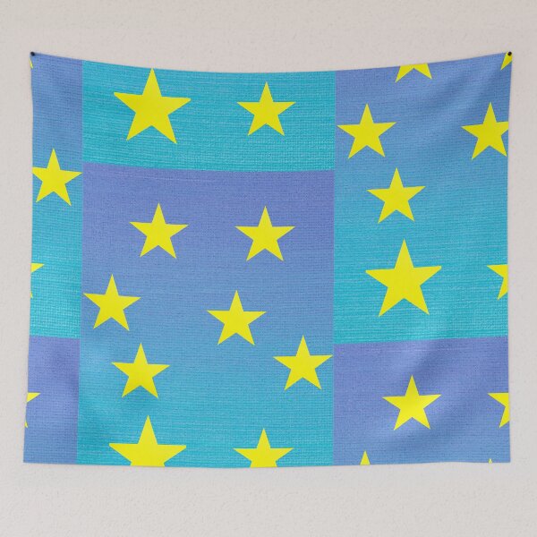 Item preview, blue and yellow stars ,tumble style designed and sold by amy greaves.