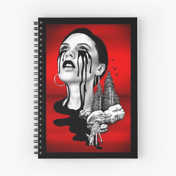 Aperçu de l'œuvre Fuite - un portrait (illustration noir et rouge) créée et vendue par Anicatattoos.
