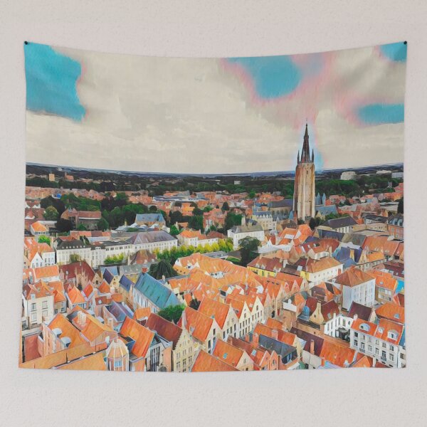 Item preview, Bruges Skyline designed and sold by Sofia-Draws.