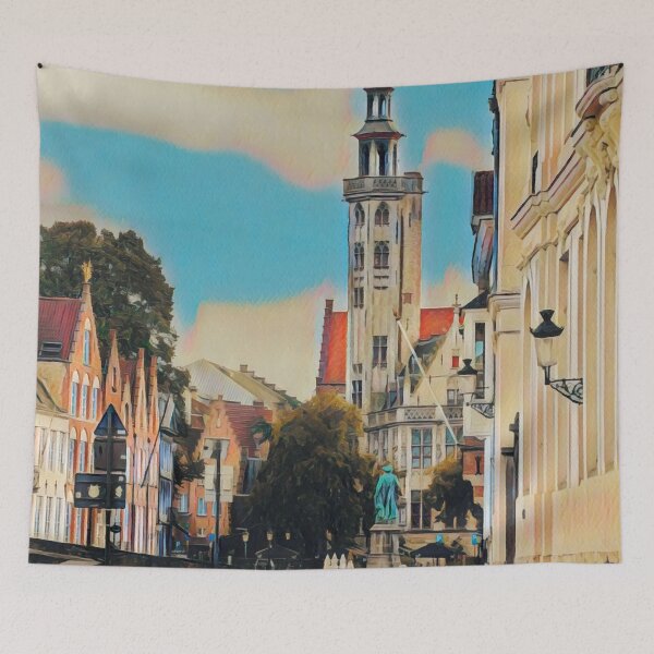 Item preview, Brugge Cityscape designed and sold by Sofia-Draws.