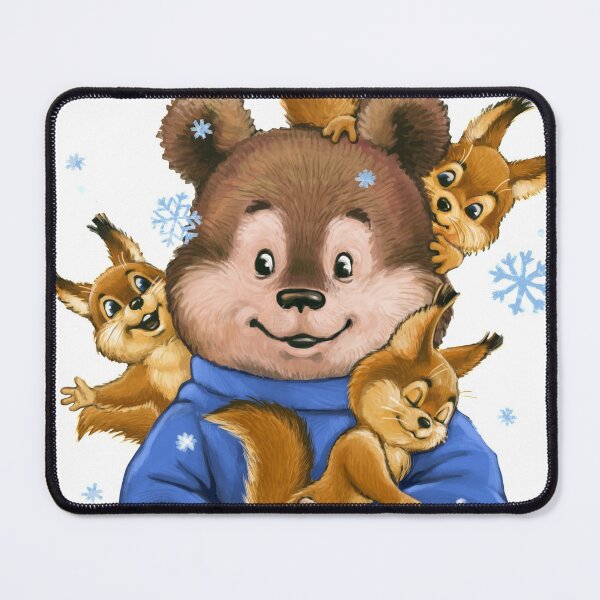 Item preview, bear with squirrels designed and sold by Niti-Niti.