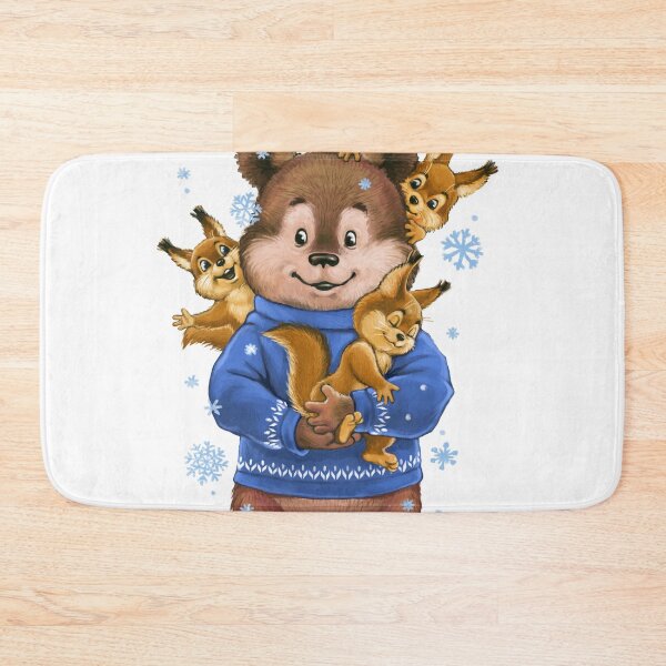 Item preview, bear with squirrels designed and sold by Niti-Niti.