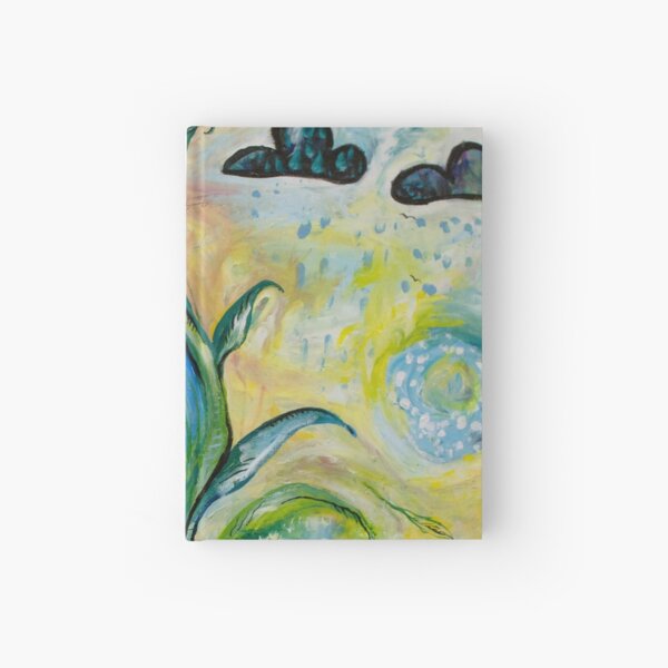 Unfurling - Leaf Painting with Clouds Hardcover Journal