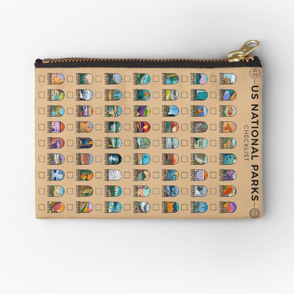 Vista previa del artículo con la obra «Lista de verificación de los parques nacionales de EE. UU.», diseñado y vendido por KrisSidDesigns.