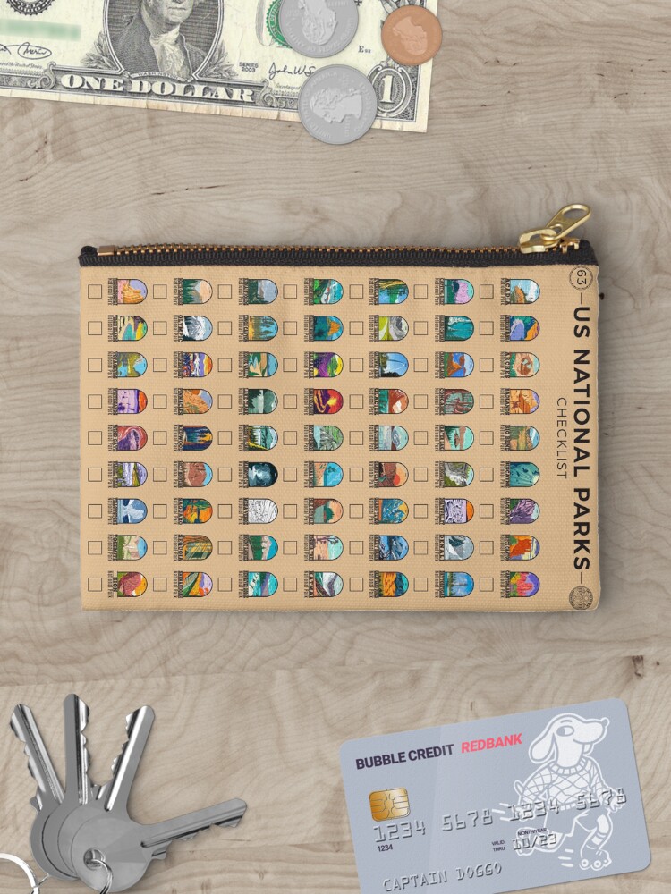 Thumbnail 3 of 4, Zipper Pouch, US National Parks Checklist designed and sold by KrisSidDesigns.
