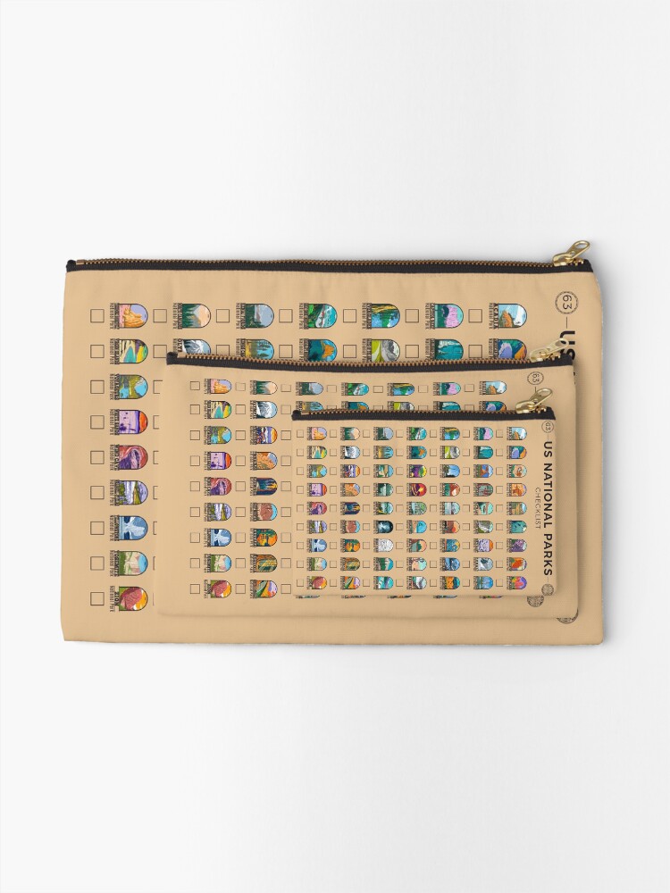 Thumbnail 2 of 4, Zipper Pouch, US National Parks Checklist designed and sold by KrisSidDesigns.