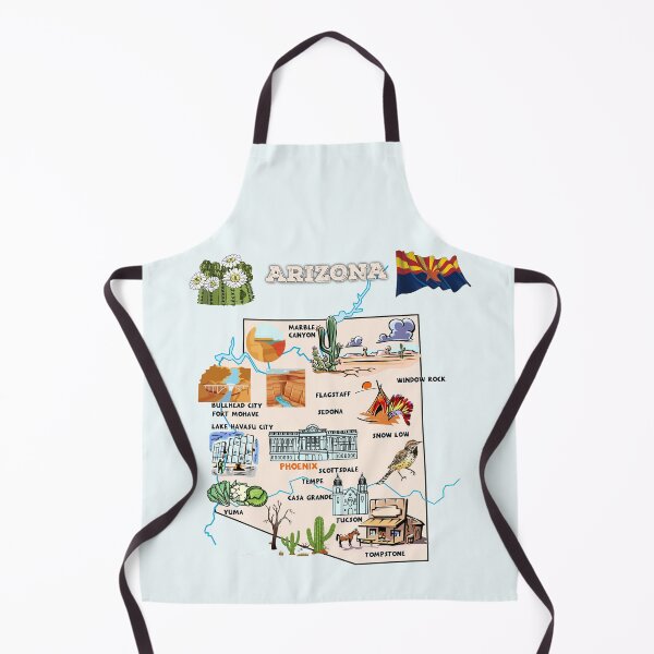 Item preview, Hand Drawn Illustration of Arizona state Map with Tourist Destinations, USA designed and sold by mashmosh.