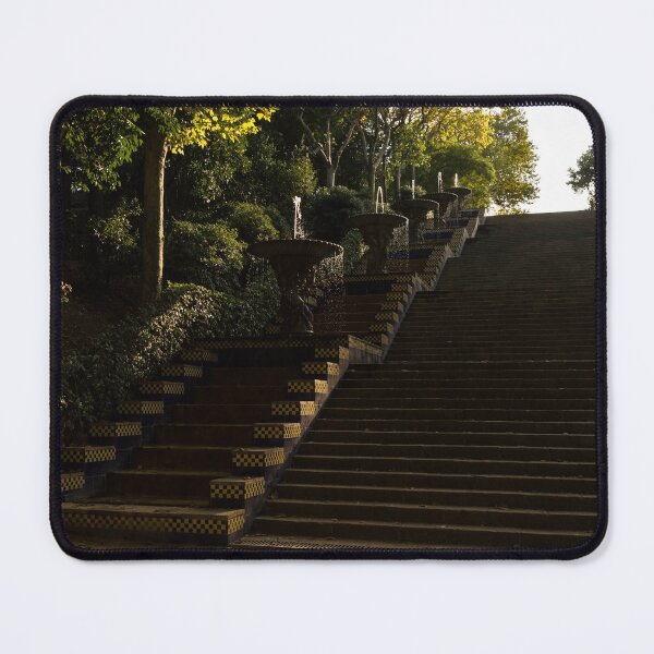 Item preview, Joyful, Sunny Splashes - Wide Steps and Blue and Yellow Cascades in Montjuic Park, Barcelona, Spain designed and sold by Georgia Mizuleva.
