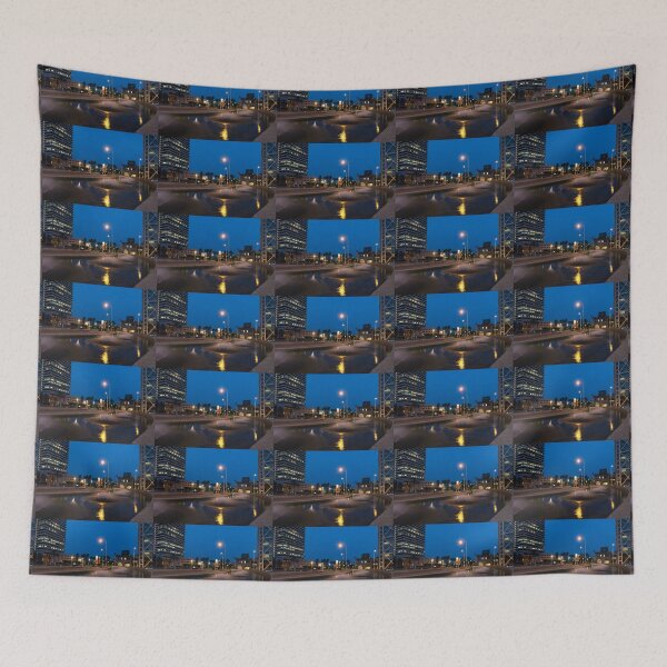 Item preview, Barcelona Street Glow - Blue Hour Golden Light  designed and sold by Georgia Mizuleva.