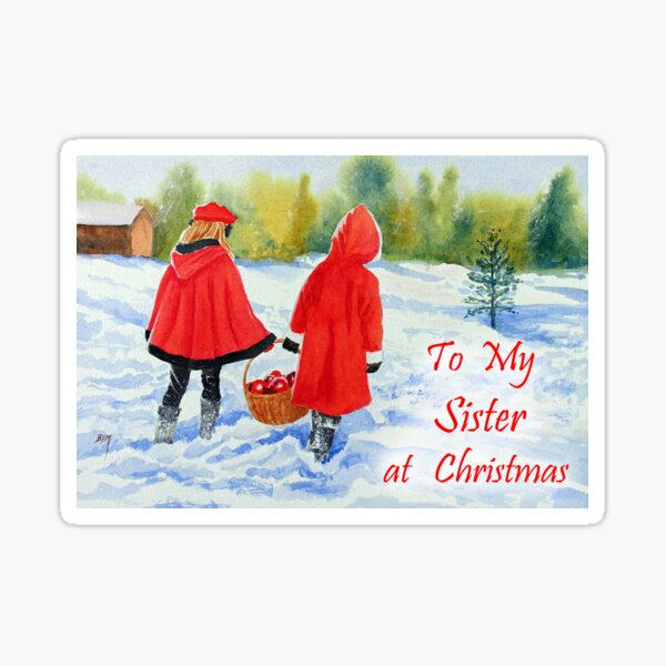 Sisters in the Snow Sticker