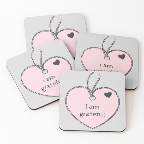 Item preview, I Am Grateful Pink Heart designed and sold by Always Inspired.