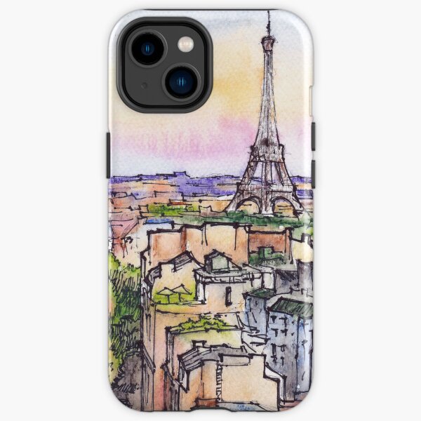 Paris, Fance - ink & watercolor illustration iPhone Tough Case