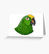 Yellow crowned Amazon parrot Greeting Card