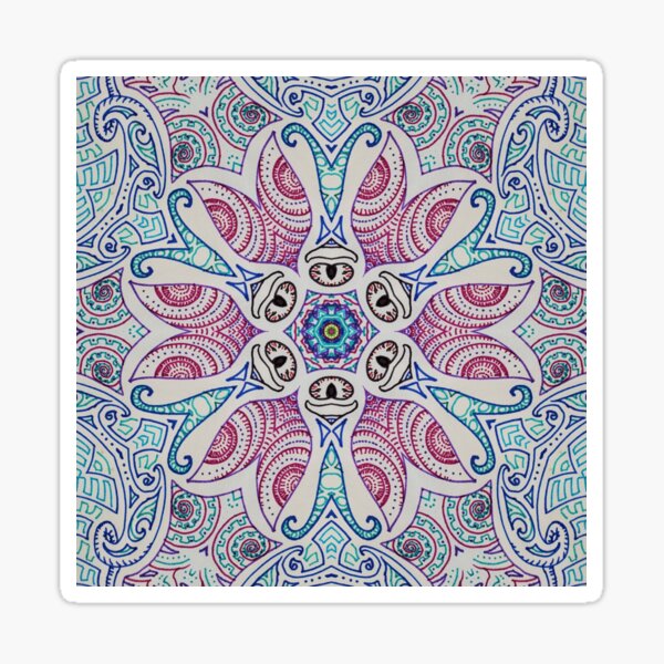 "zentangle kaleidoscope 13" Sticker for Sale by Kaleidomorph Redbubble