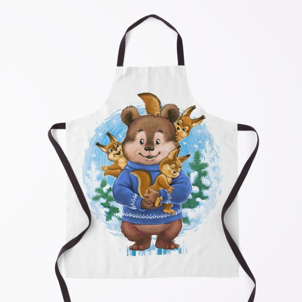 Item preview, bear with squirells in forest designed and sold by Niti-Niti.