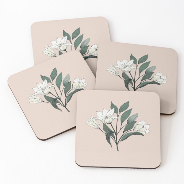 Item preview, Vintage style white lilies designed and sold by RoseMaryWP.